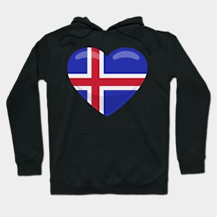 Iceland Flag Heart Hoodie